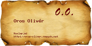 Oros Olivér névjegykártya